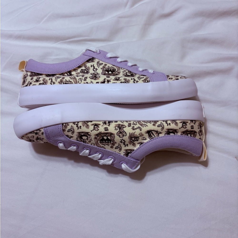 Disney Lavender and Cream Alice and Wonderland Sneakers - Picture 2 of 6